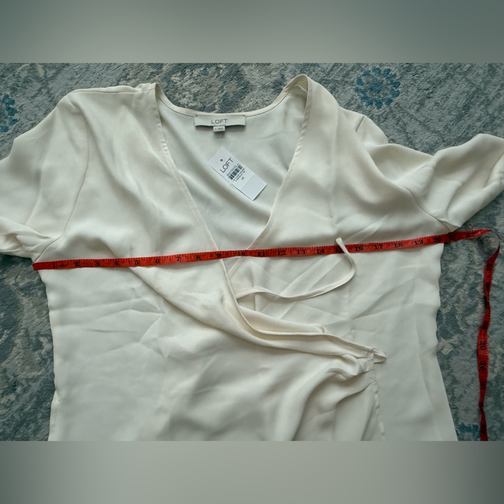 Loft Cream, Wrap Blouse NWT - Picture 10 of 14